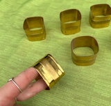 Collection of Square Brass Napkin Rings- Set of 7
