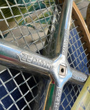 Trio of Vintage Wooden Spalding Tennis Rackets With Clamp