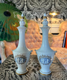 Pair of Wedgwood Perfume Bottles With Blue and Gold Accents