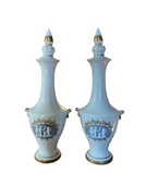 Pair of Wedgwood Perfume Bottles With Blue and Gold Accents