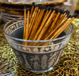 50 Matchsticks and Glass Bowl