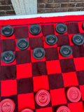 Felt Red and Black Checkers Set- 25 Pieces Total