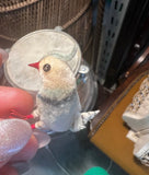 Vintage Indo-French White Metal Bird Cage With Hand Made Bird Figurines