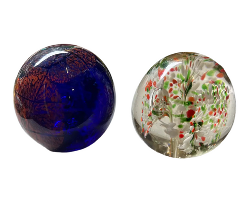 Collection of Marble Paperweights, Vintage Desk Movie Props