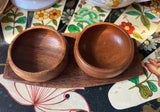 Pair of Hand Carved Bowls and Tray With Pineapple Accents- Set of 3
