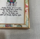 Vintage Small Humpty Dumpty Needlepoint