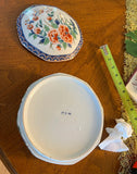 Yukiyama Paki Floral Ceramic Dish With Lid and Floral Details