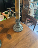 Pair of Vintage Metal Work Table Lamps With Leaf Accents