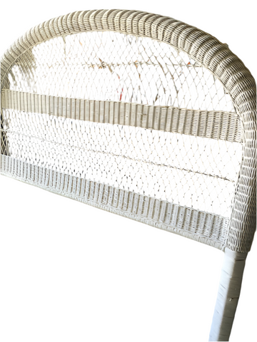 Bohemian White Wicker Headboard - Queen Sized - FREE SHIPPING!