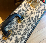 Animal Print Suitcase With Gold Accents