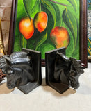Pair of Ceramic Equestrian Black Bookends