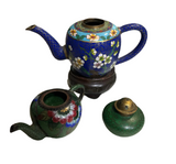 Miniature Cloisonné Set of Teapot and Vase