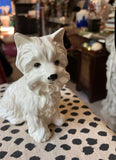 White Ceramic Small Dog Figurine