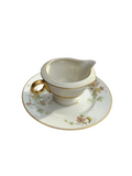 Creamer Cup and Saucer With Gold and Leaf Accents