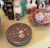 Vintage Collection of Stone Asian Style Coasters With Floral Accents- Set of 3
