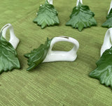 Ceramic Leaf Napkin Rings- Set of 8