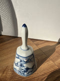 Small Vintage Blue and White Asian Ceramic Bell
