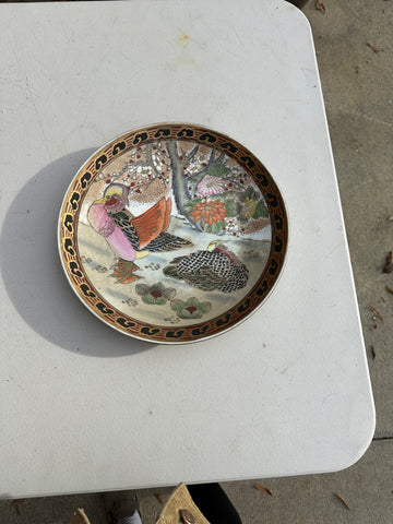 Hand Painted Plate With Bird Accents