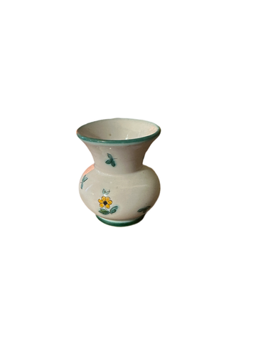 Small Austrian Ceramic Vase With Floral Details