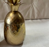 Pair of Brass Pineapple Candleholder Cups With Straw Holes