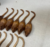 Large Collection of Wooden Hand Carved Mice Figurines- Set of 17
