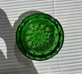 Green Glass Round Ashtray