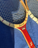 Collection of Vintage Miscellaneous Wooden Tennis Rackets With Red Accents