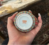 Miniature Set of Vintage Asian Ceramic Cups, Teapot, and Tray- 5 Pieces Total
