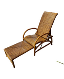 1970s Hemingway Rattan Lounge Chair With Extendable Footrest