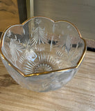 Small Crystal Catchall With Gold Rim Accents
