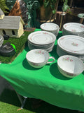 Mikasa First Love Collection of Plates and Tea Set With Pink Rose Accents