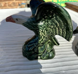 Pair of Ceramic Painted Eagle Figurines
