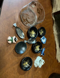 Collection of Small Asian Chopstick Holders and Soy Sauce Dishes- Set of 12