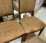Collection of Wooden Greek Key Dining Chairs, Needs Reupholstery- Set of 5