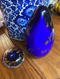 Pair of Blue Glass Paperweights