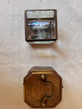 Pair of Decorative Boxes, Brass and Glass