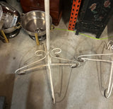 Pair of Large White Metal Standing Candle Holders