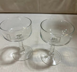 Pair of Small "D" Monogrammed Champagne Glasses
