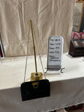 Vintage Black Salvatore Ferragamo Shiny Black Crossbody Purse With Gold Details