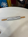 Vintage Marble Rolling Pin With Wooden Handles