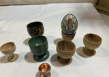 Instant Collection of Vintage Miniature Egg Holders and Egg- Set of 8