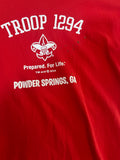 Red "Troop 1294 Powder Springs" T-Shirt