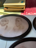 Trio of Round Frames With Vintage Style Prints