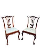 Pair of Maitland Smith Ball and Claw Feet Design Wooden Dining Chairs