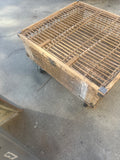 Vintage Wicker Square Rolling Coffee Table