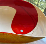 Yellow and Red Folded Murano Decorative Bowl