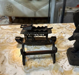 Vintage Instant Collection of Wooden Asian Figures and Ship on Stand- Set of 6