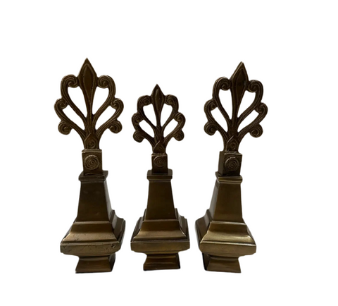 Trio of Brass Decorative Finials