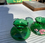Instant Collection Green Glass Painted Vases- Set of 4