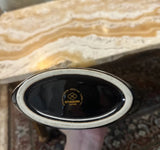 Asian Ceramic Vintage Black Thin Vase With Hummingbird Accents